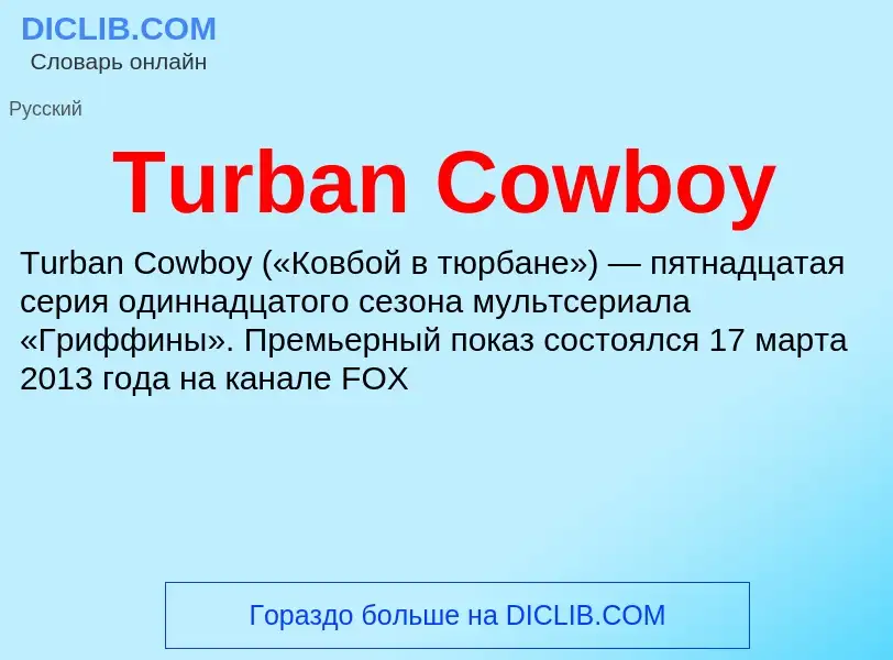 What is Turban Cowboy - meaning and definition