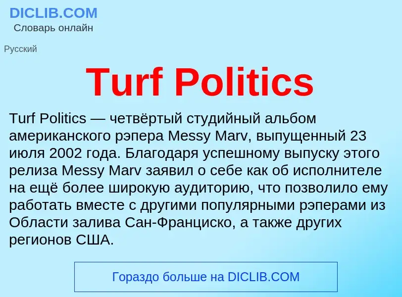 Wat is Turf Politics - definition