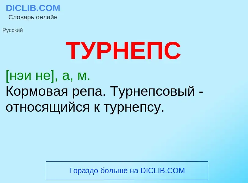 O que é ТУРНЕПС - definição, significado, conceito