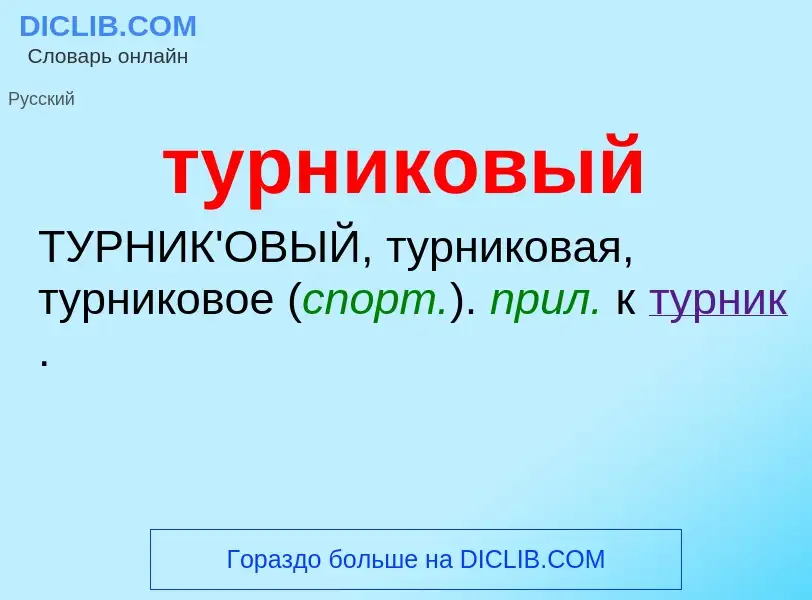 ¿Qué es турниковый? - significado y definición