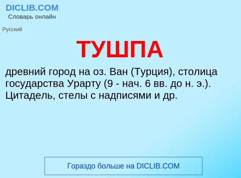 Was ist ТУШПА - Definition