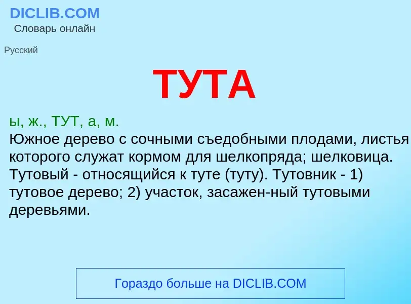 Что такое ТУТА - определение