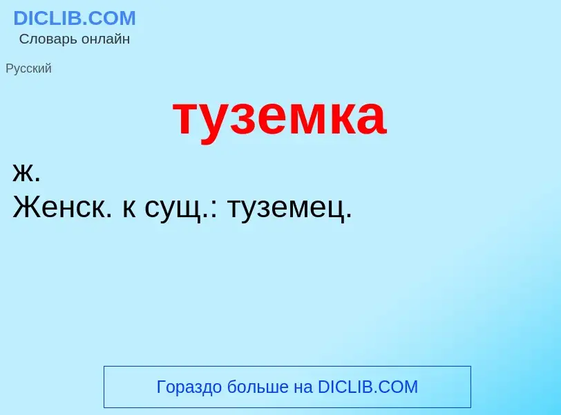 ¿Qué es туземка? - significado y definición