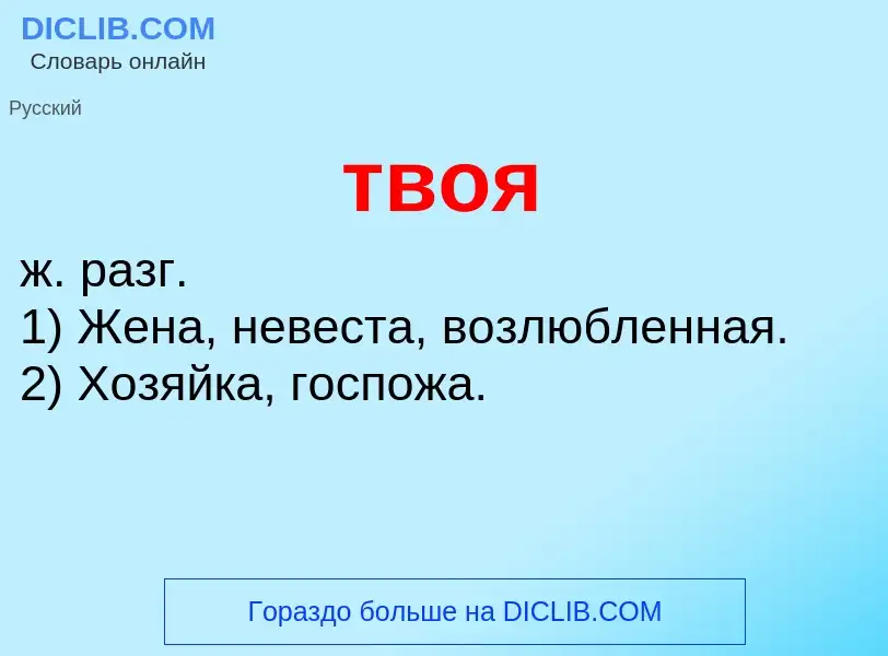 O que é твоя - definição, significado, conceito