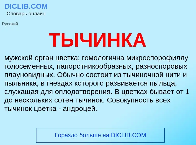 Что такое ТЫЧИНКА - определение