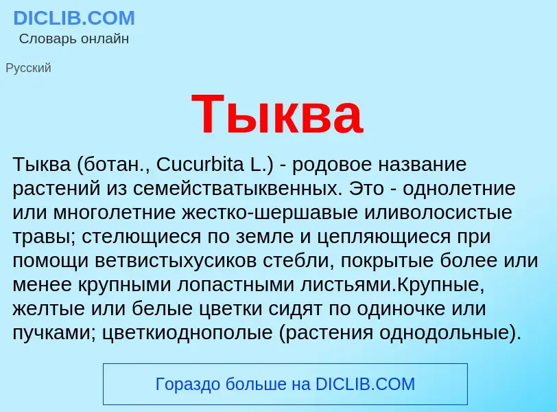 Что такое Тыква - определение