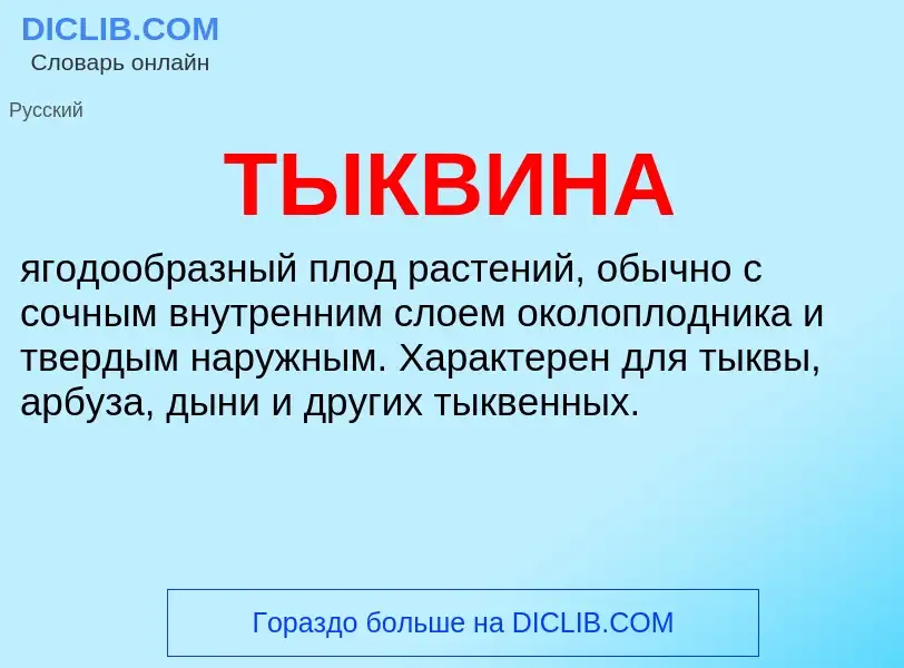 Что такое ТЫКВИНА - определение