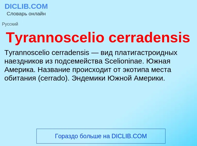 Wat is Tyrannoscelio cerradensis - definition