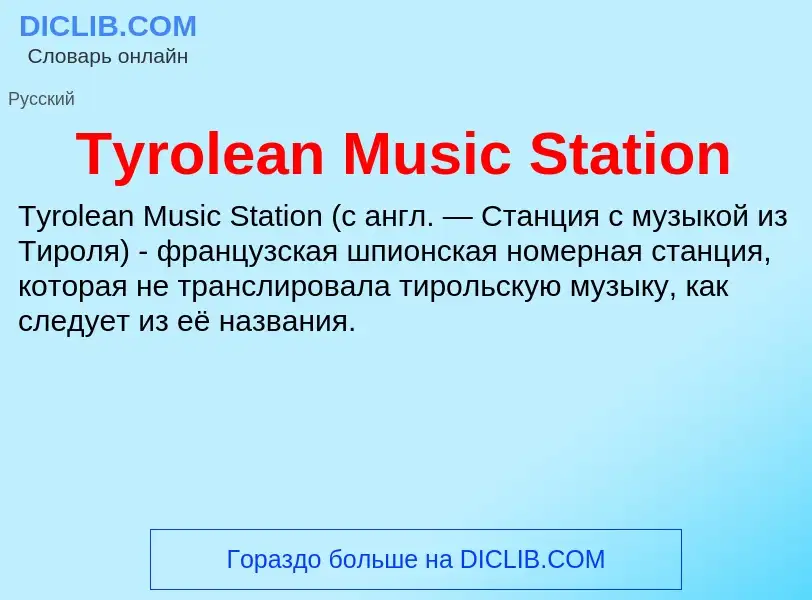 Τι είναι Tyrolean Music Station - ορισμός