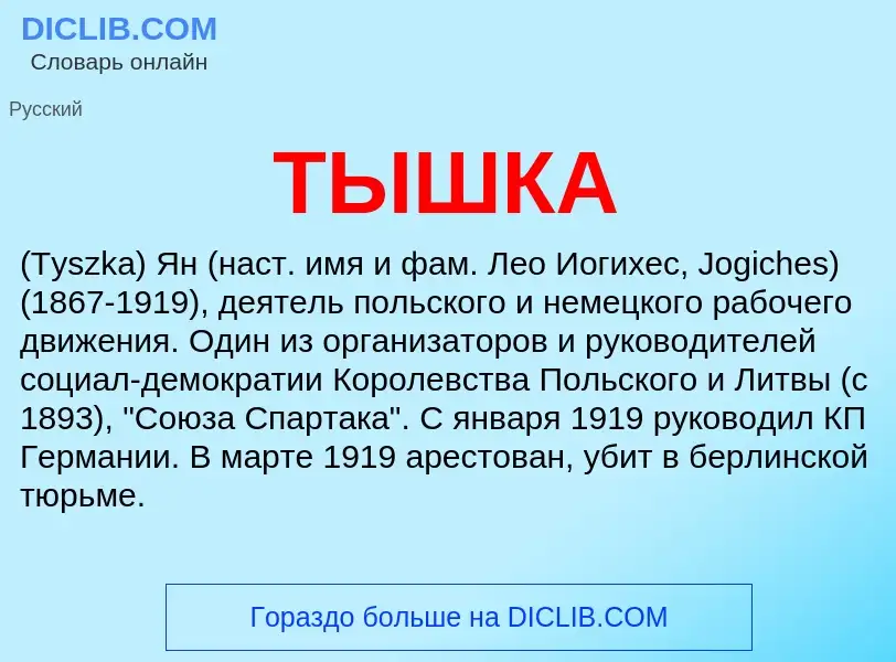 What is ТЫШКА - definition