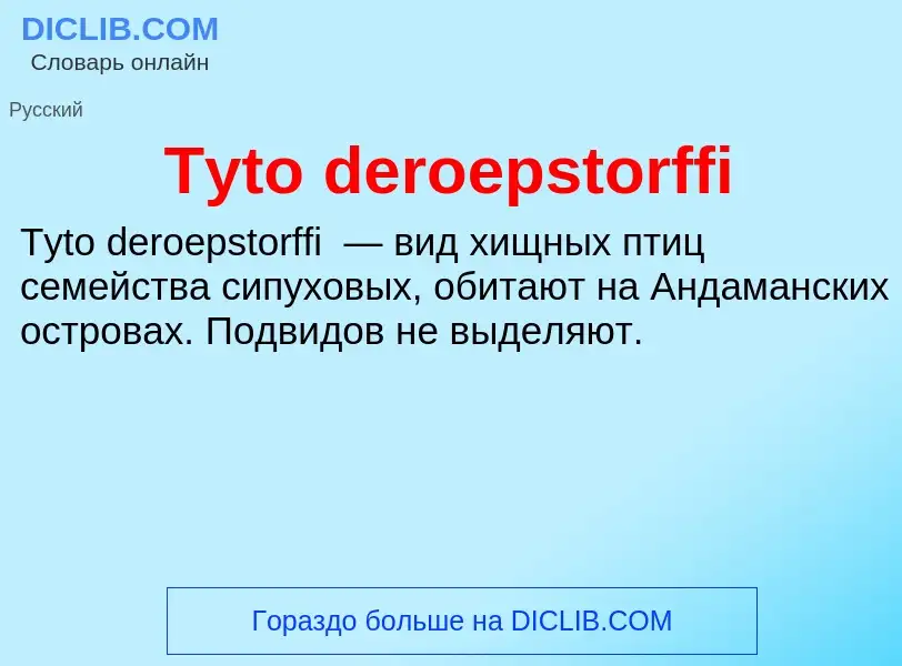 Wat is Tyto deroepstorffi - definition