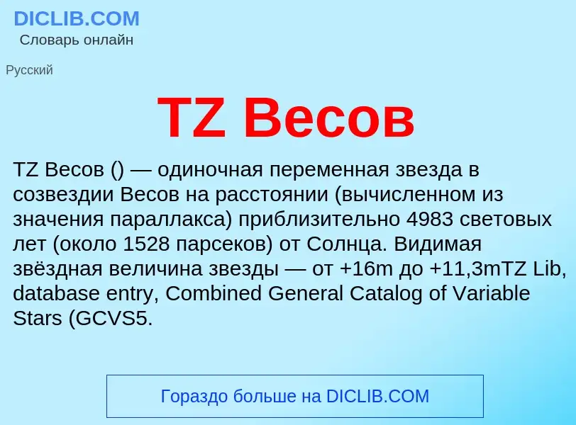 Что такое TZ Весов - определение