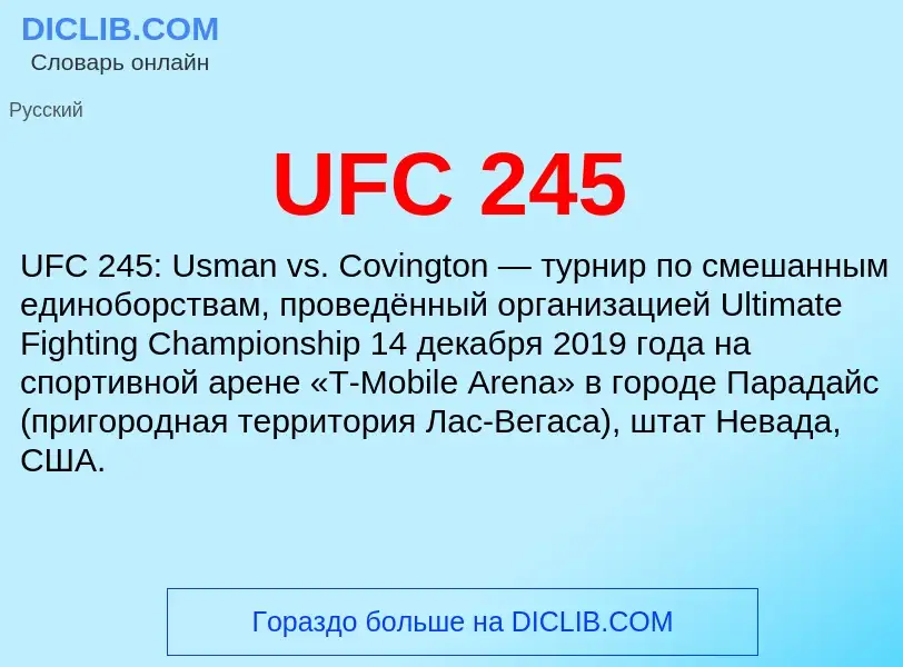 Che cos'è UFC 245 - definizione