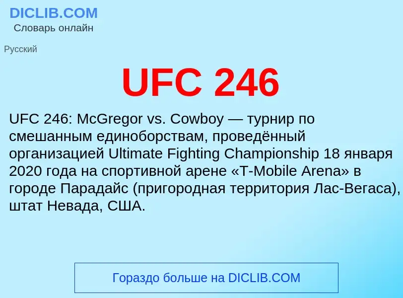 Che cos'è UFC 246 - definizione