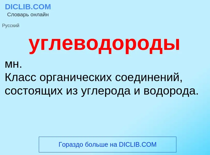 O que é углеводороды - definição, significado, conceito