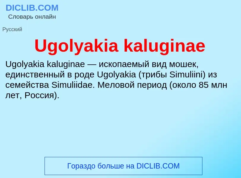 Τι είναι Ugolyakia kaluginae - ορισμός