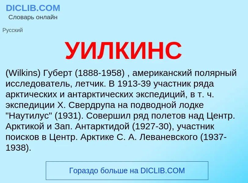 O que é УИЛКИНС - definição, significado, conceito