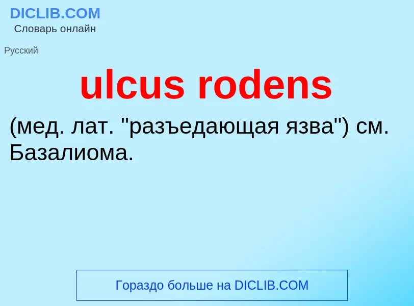 Что такое ulcus rodens  - определение