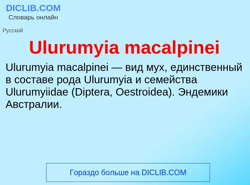 Что такое Ulurumyia macalpinei - определение