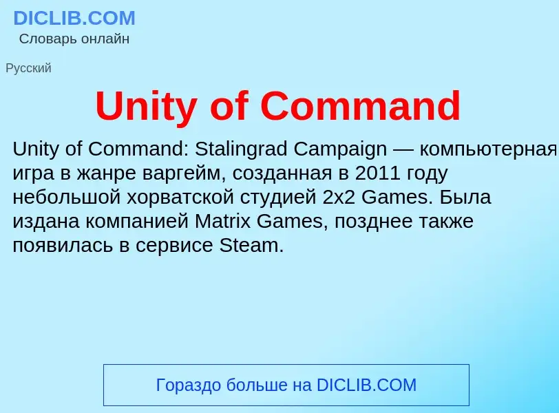 Что такое Unity of Command - определение