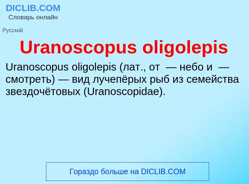 Τι είναι Uranoscopus oligolepis - ορισμός