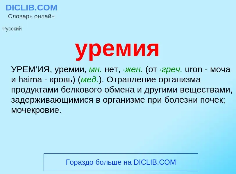 What is уремия - meaning and definition