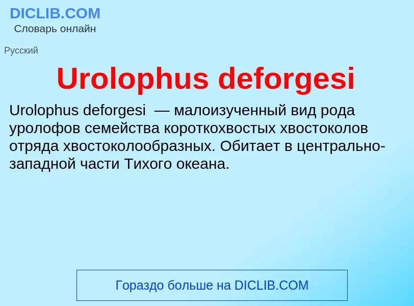 Что такое Urolophus deforgesi - определение