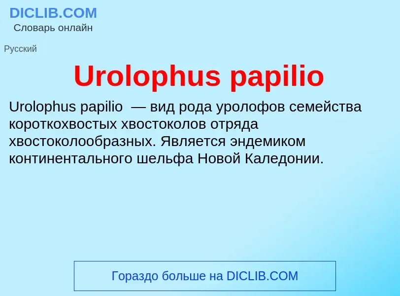 Что такое Urolophus papilio - определение