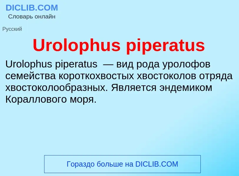 Che cos'è Urolophus piperatus - definizione