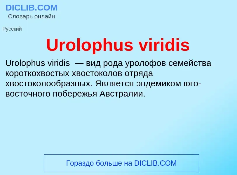 Что такое Urolophus viridis - определение