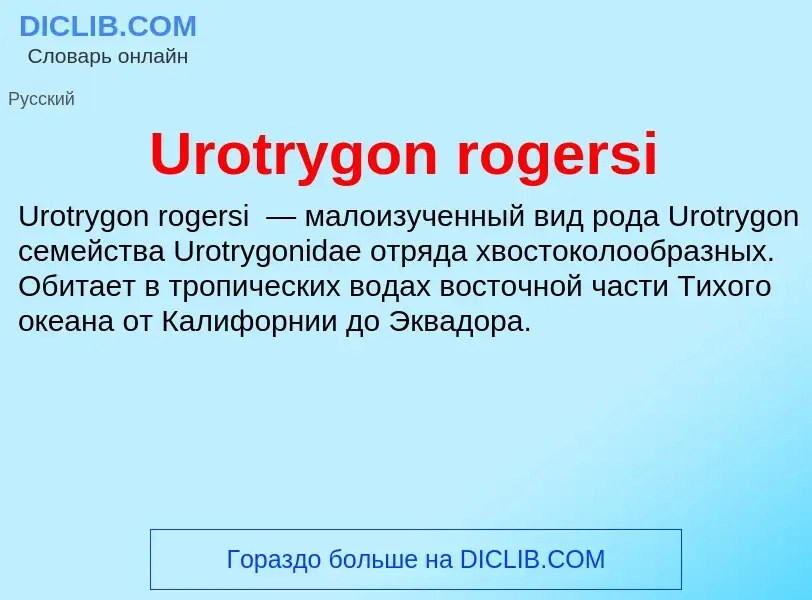 Che cos'è Urotrygon rogersi - definizione