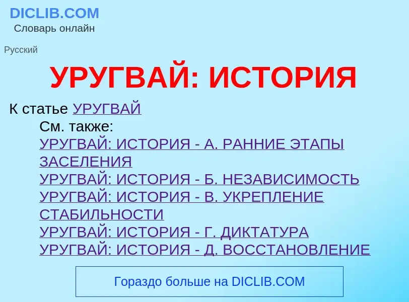 ¿Qué es УРУГВАЙ: ИСТОРИЯ? - significado y definición