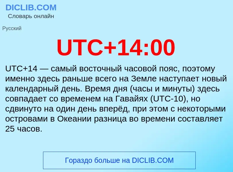 Wat is UTC+14:00 - definition