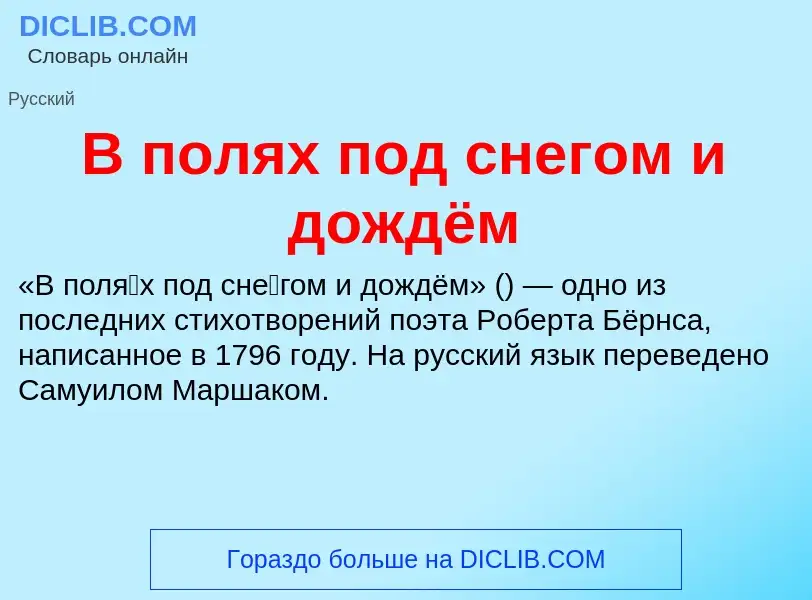 Что такое В полях под снегом и дождём - определение