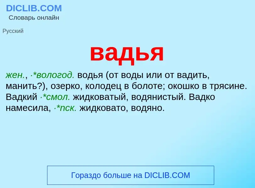 Что такое вадья - определение