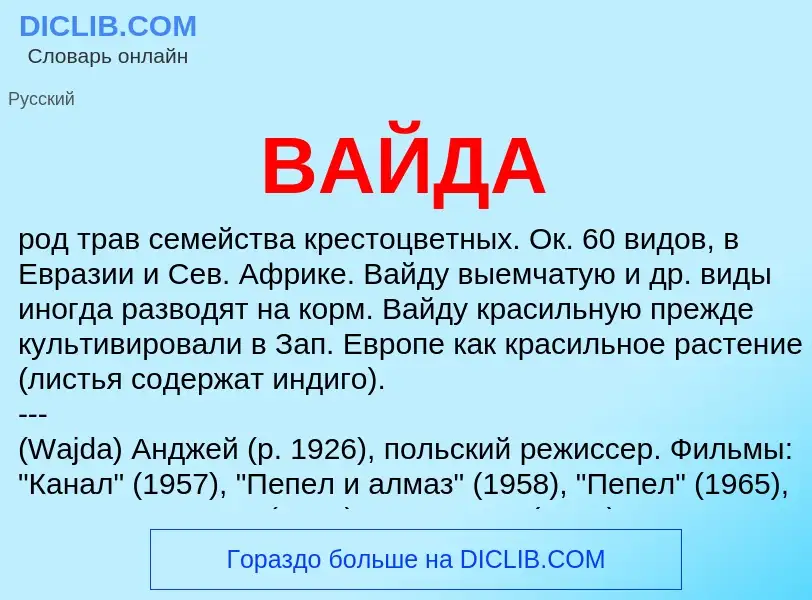 O que é ВАЙДА - definição, significado, conceito