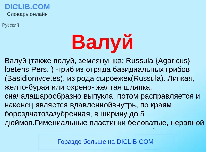 ¿Qué es Валуй? - significado y definición