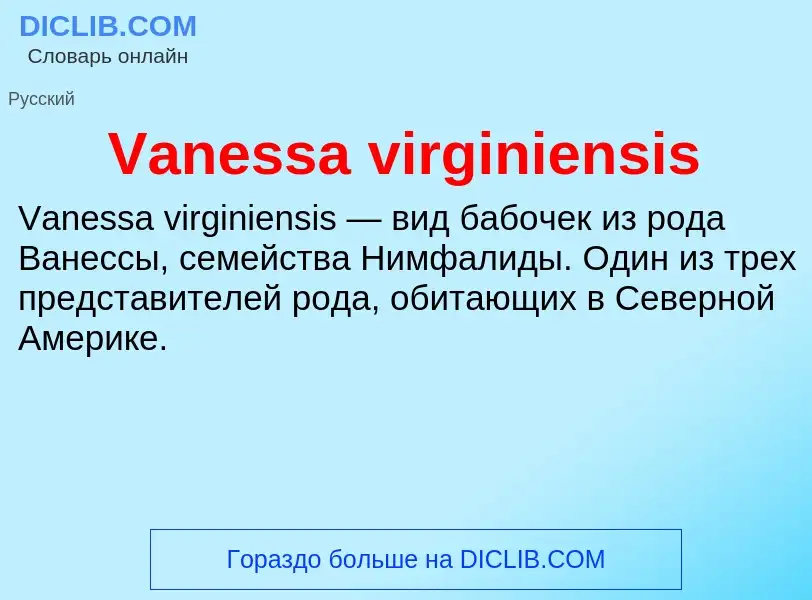 Τι είναι Vanessa virginiensis - ορισμός