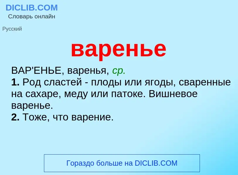 What is варенье - meaning and definition