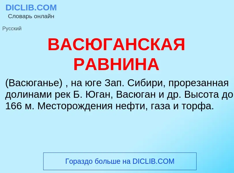 What is ВАСЮГАНСКАЯ РАВНИНА - definition