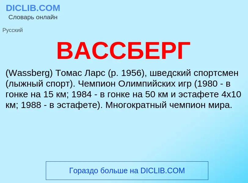 Что такое ВАССБЕРГ - определение