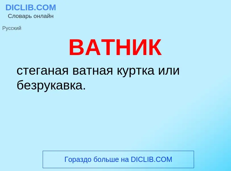 Что такое ВАТНИК - определение