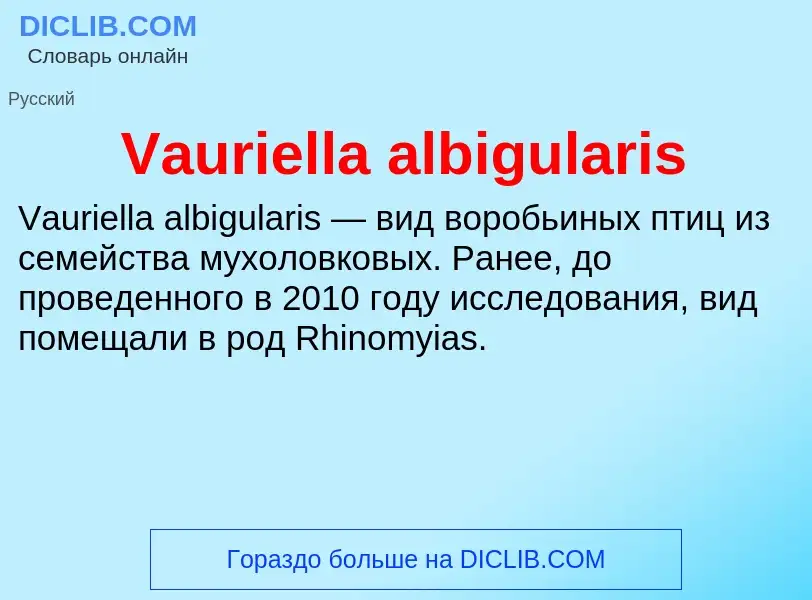 Τι είναι Vauriella albigularis - ορισμός