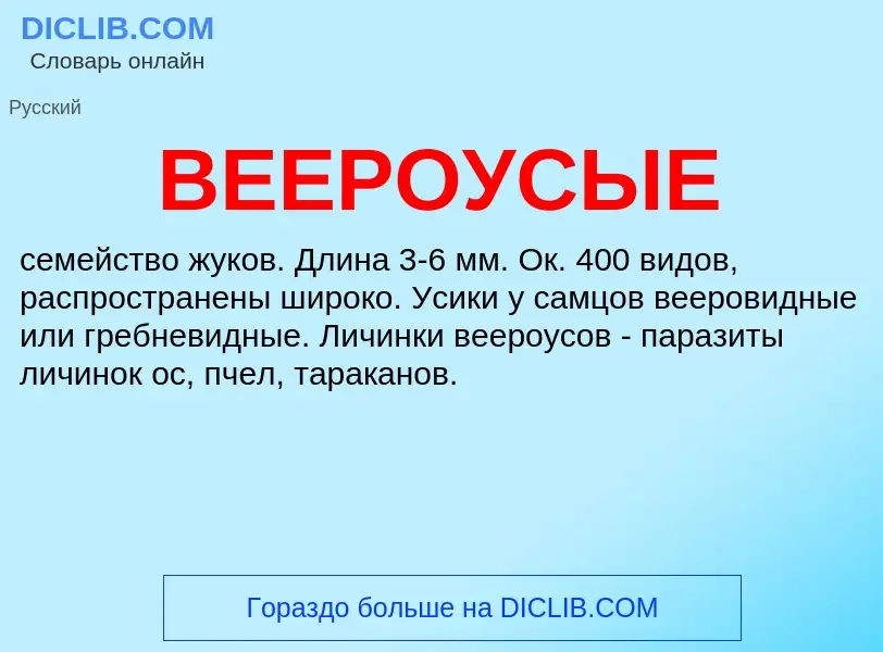 Wat is ВЕЕРОУСЫЕ - definition