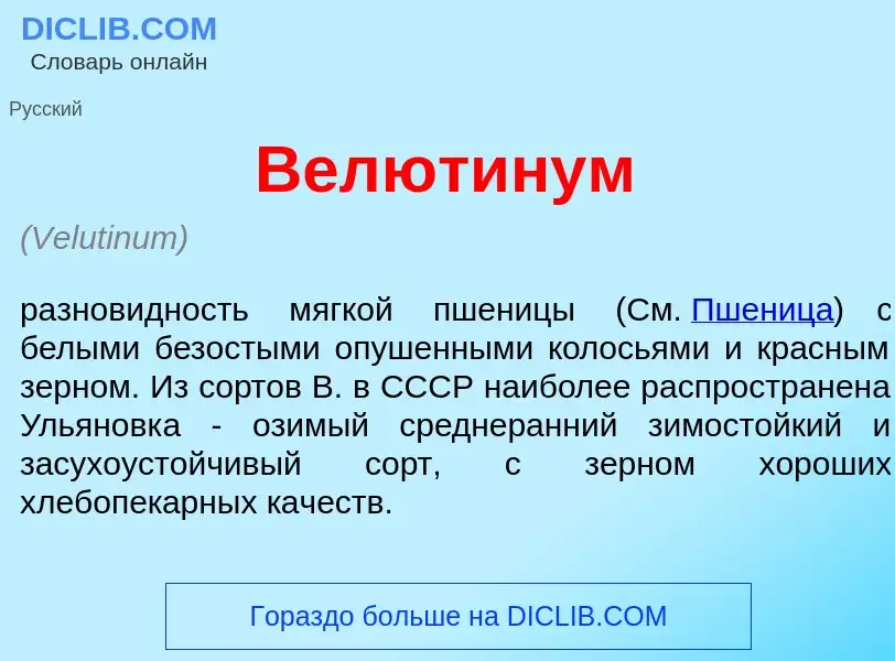 Что такое Велют<font color="red">и</font>нум - определение