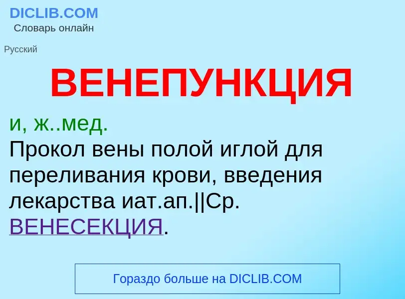 Wat is ВЕНЕПУНКЦИЯ - definition