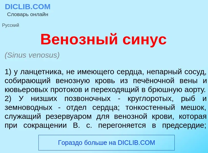 What is Вен<font color="red">о</font>зный с<font color="red">и</font>нус - meaning and definition