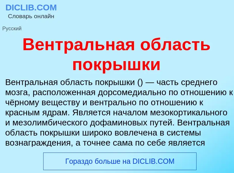 Was ist Вентральная область покрышки - Definition