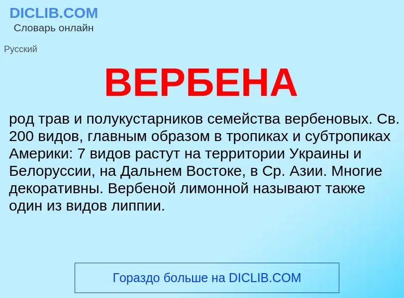 Wat is ВЕРБЕНА - definition