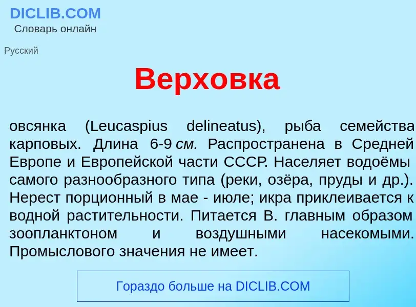 Что такое Верх<font color="red">о</font>вка - определение